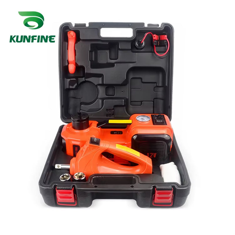12V 5Ton Car Electric Tire Lifting Car Jacks Hydraulic Air Infatable Car Floor Jack with Impact Wrench and Tire Gauge Air Pump