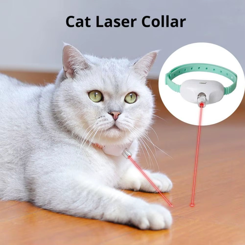 Smart Laser Cat-Teasing Collar Laser Rechargeable Auto Infrared Interactive Pet Kitten Toys for Relieve Anxiety Pet Supplies