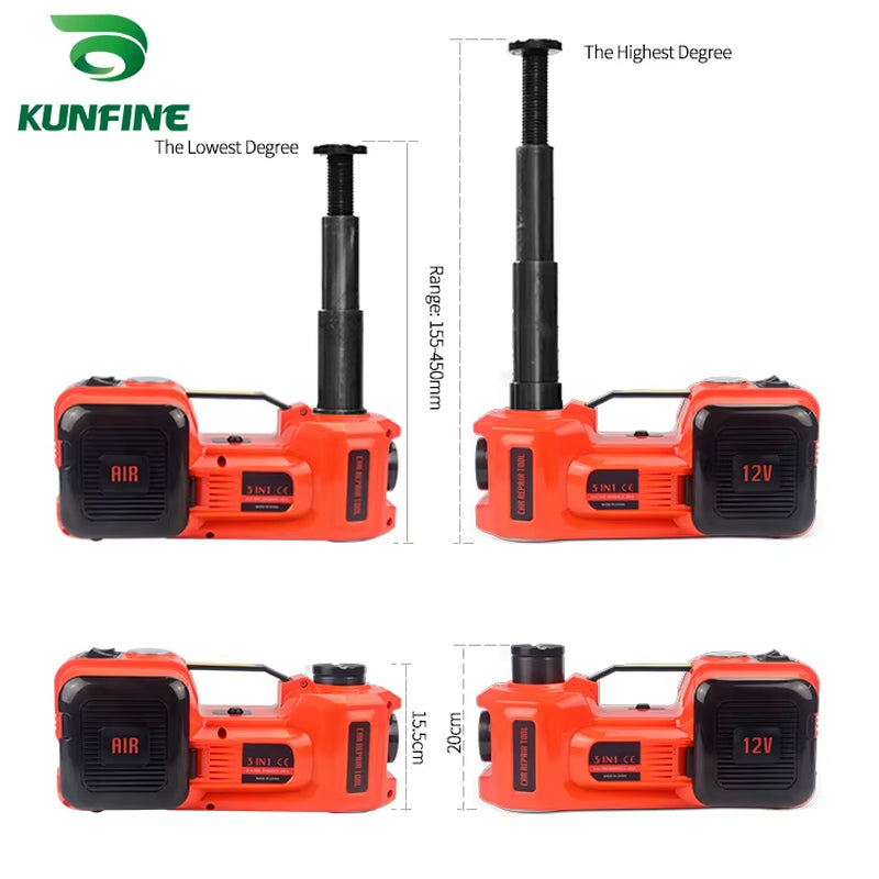 12V 5Ton Car Electric Tire Lifting Car Jacks Hydraulic Air Infatable Car Floor Jack with Impact Wrench and Tire Gauge Air Pump