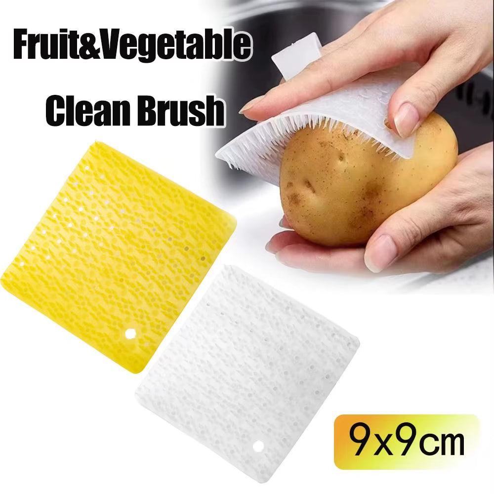 Portable Plastic Vegetable Clean Brush 9Cm Kitchen Gadget Finger-Cot Brush Potato Carrot Dish Scrubber Cleaning Accessories