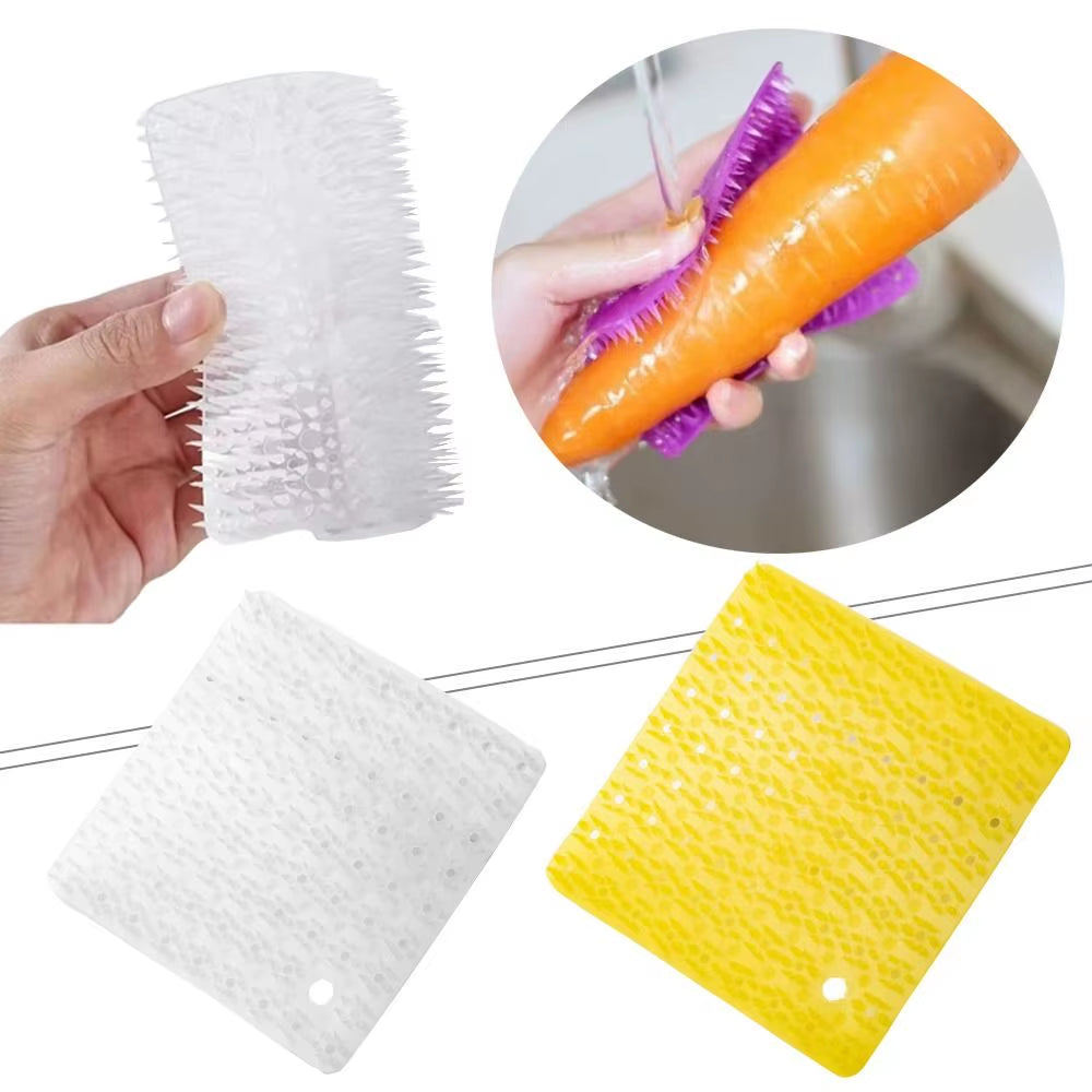Portable Plastic Vegetable Clean Brush 9Cm Kitchen Gadget Finger-Cot Brush Potato Carrot Dish Scrubber Cleaning Accessories